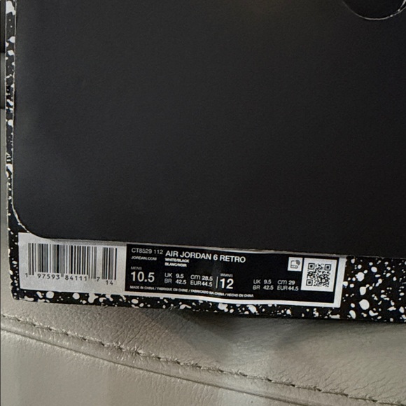 Authentic Air Jordan 6 Retro Reverse Oreo White & Black – Size 10.5 – Brand New - Picture 5 of 5